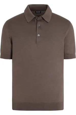 Ermenegildo Zegna Tops, Heren, Bruin, 2Xl, Katoen, Katoenen poloshirt, Gemaakt in Italië
