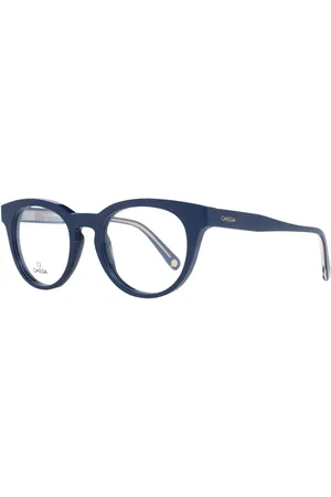 Omega Accessoires, Heren, Blauw, ONE Size, Blauwe Ronde Optische Monturen