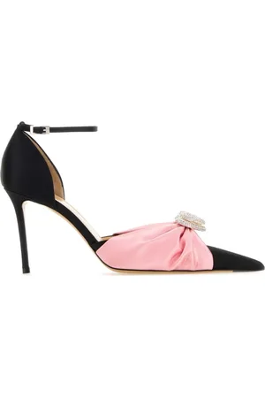 Mach & Mach Schoenen, Dames, Zwart, 38 EU, Satijn, Zwarte satijnen pumps met 11 cm hak