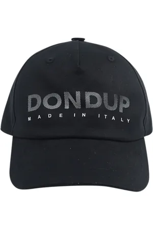 Dondup Accessoires, Heren, Zwart, ONE Size, Katoen, Zwarte Baseballpet met Logoprint