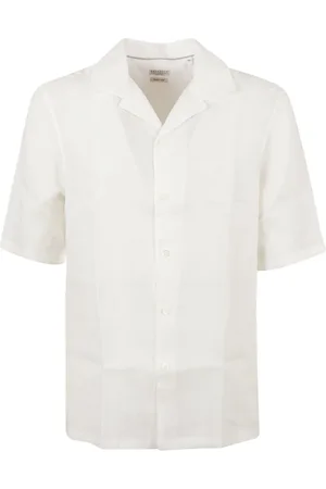 Brunello Cucinelli Overhemden, Heren, Wit, XL, Linnen, Camicia Overhemden Collectie