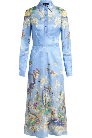 Etro Kleedjes, Dames, Veelkleurig, XL, Elegante Midi Jurk voor Vrouwen