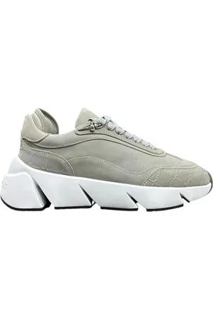 Paciotti Schoenen, Heren, Grijs, 40 EU, Leer, Grijze Nabuk Sneaker met Logo Print