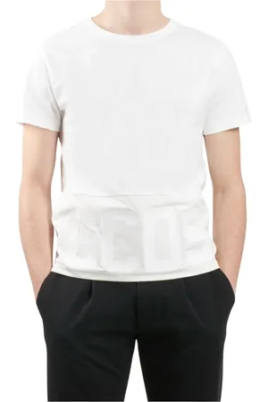 GCDS Tops, Heren, Wit, XL, Nylon, Band Logo Nylon Regular T-Shirt