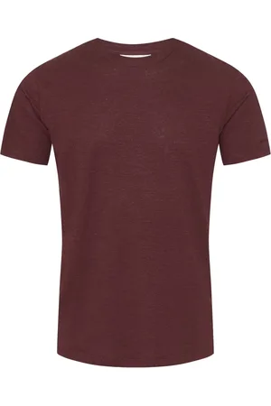 Orlebar Brown Tops, Heren, Rood, XL, Linnen, Linnen T-shirt, Slim Fit, Gemaakt in Portugal