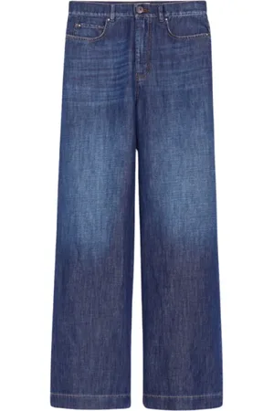 Max Mara Jeans, Dames, Blauw, L, Denim, Denim Broek voor het Weekend