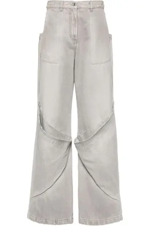 The Attico Jeans, Dames, Grijs, W27, Vintage Grijze Broek voor Vrouwen
