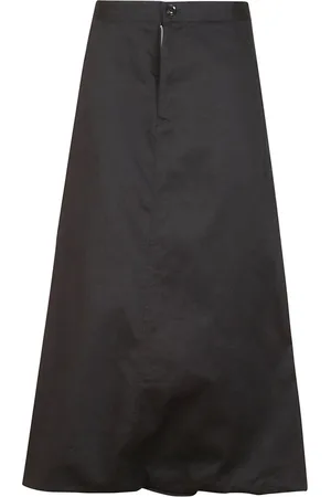 YOHJI YAMAMOTO Rokken, Dames, Zwart, M, Katoen, Beige Katoenen Gabardine A-lijn Rok