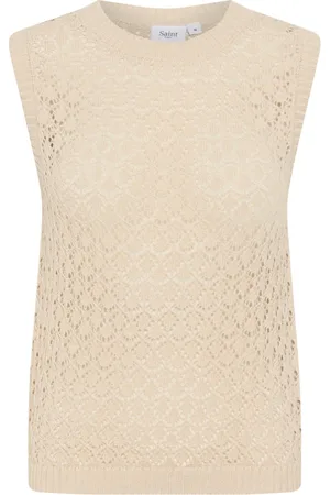 Saint Tropez Truien, Dames, , 2Xl, Gebreid Vest met Ronde Hals Patroon