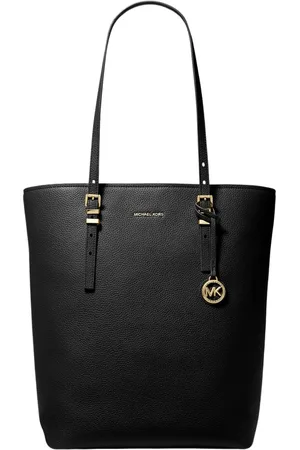 Michael Kors Tassen, Dames, Zwart, ONE Size, Leer, Zwarte Gehamerde Leren Tote Tas