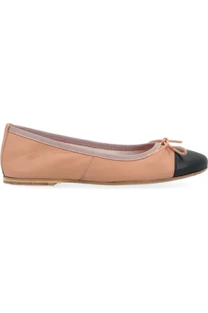 Via Roma Schoenen, Dames, Roze, 38 EU, Leer, Roze leren ballerina schoenen met strik