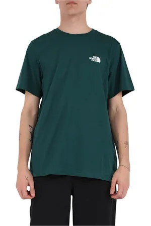 The North Face Tops, Heren, Groen, XL, Katoen, Eenvoudige Dome T-shirt met watergedrukte print