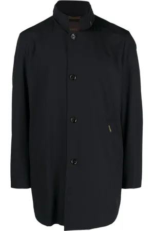 MOORER Mantels, Heren, Blauw, XL, Hektor-Kn Regenjas