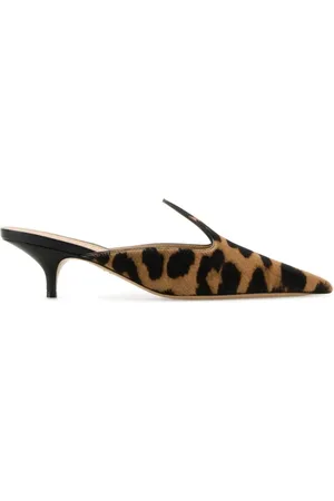 Salvatore Ferragamo Schoenen, Dames, Veelkleurig, 37 1/2 EU, Gedrukte kalfshaar Dorye muilezels