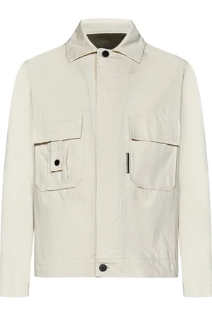 LOW BRAND Jassen, Heren, Wit, XL, Denim, Witte Denim Jack Klassieke Stijl