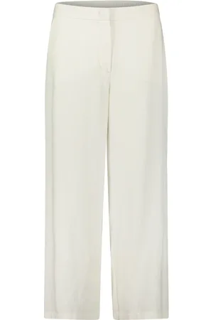 Betty Barclay Broeken, Dames, Wit, M, Linnen, Linnen broek met relaxte pasvorm
