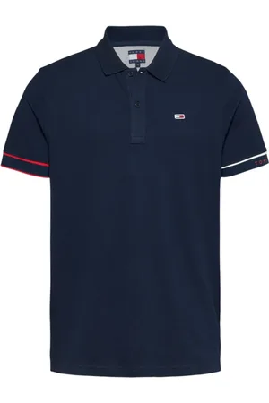 Tommy Hilfiger Tops, Heren, Blauw, 2Xl, Katoen, Casual Flag Cuff Polo Shirt