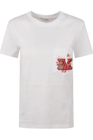 Max Mara Tops, Dames, Wit, M, Katoen, Nunzio T-shirt Wit Katoen Vrouwen