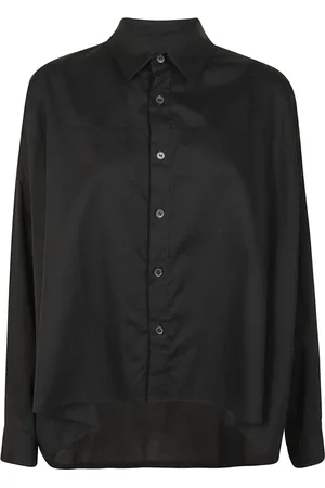 YOHJI YAMAMOTO Blouses & Shirts, Dames, Zwart, M, Katoen, Witte Katoenen Oversized Shirt