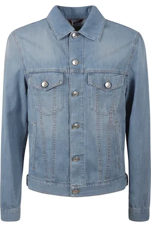 Brunello Cucinelli Jassen, Heren, Blauw, S, Denim, Lichte Denim Overhemden