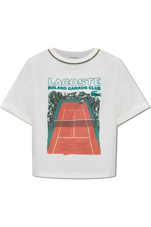 Lacoste Tops, Dames, Wit, S, Katoen, T-shirt met kleurrijke print