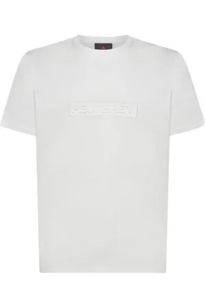 Peuterey Tops, Heren, Wit, M, Katoen, Wit Logo Relief T-Shirt Korte Mouw