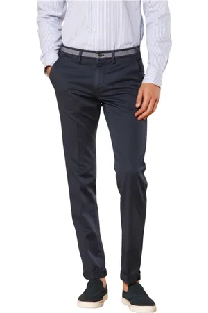Masons Broeken, Heren, Blauw, XL, Katoen, Slim Fit Navy Chino Broek