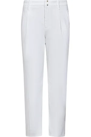 Incotex Broeken, Heren, Wit, W31, Katoen, Witte Chino Broek met Plooien