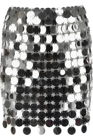 Paco rabanne Rokken, Dames, Grijs, 2Xs, Pailletten, Paillet Maxi Mini Rok