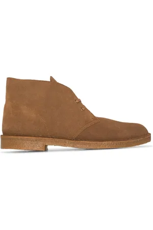 Clarks Schoenen, Heren, Bruin, 40 1/2 EU, Suède, Bruine Suède Veterschoenen Enkellaarsjes