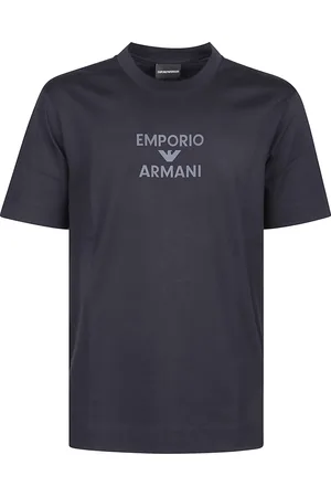 Emporio Armani Tops, Heren, Blauw, XL, Logo T-shirt voor mannen