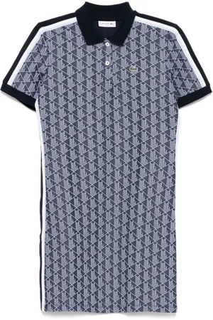 Lacoste Tops, Dames, Blauw, S, Katoen, Blauw Gestreept Poloshirt