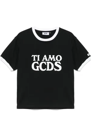 GCDS Tops, Heren, Zwart, 2Xs, Zwarte Basic Tee Shirt