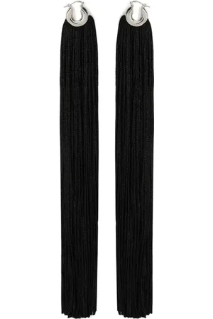 Jil Sander Accessoires, Dames, Zwart, ONE Size, Zwart Messing Samenstelling Minimalistische Oorbellen