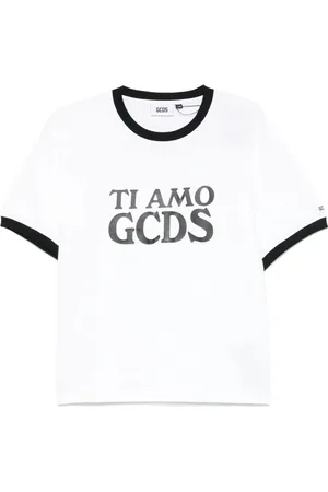 GCDS Tops, Heren, Wit, M, Witte Klassieke T-Shirt
