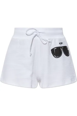 Moschino Korte broeken, Dames, Wit, S, Katoen, Shorts uit de Swim-collectie