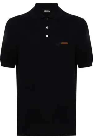 Ermenegildo Zegna Tops, Heren, Blauw, M, Katoen, Katoenen Polo Shirt 3 Knopen Italië