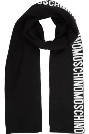 Moschino Accessoires, Dames, Zwart, ONE Size, Wol, Luxe Wollen Sjaal