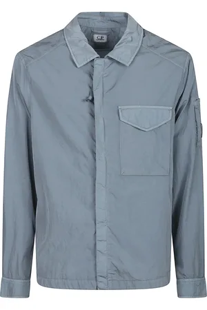 C.P. Company Jassen, Heren, Blauw, L, Stijlvolle Full Zip Overshirt