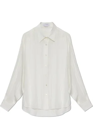 Stella McCartney Blouses & Shirts, Dames, Wit, S, Zijden shirt met een losse pasvorm