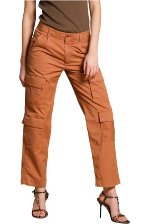 Masons Broeken, Dames, Rood, 3Xs, Katoen, Curvy Fit Cargo Broek Evita