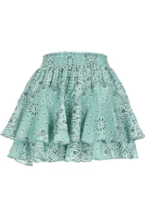 MC2 SAINT BARTH Rokken, Dames, Blauw, M, Katoen, Lichtblauwe Voile Bandanna Mini Rok