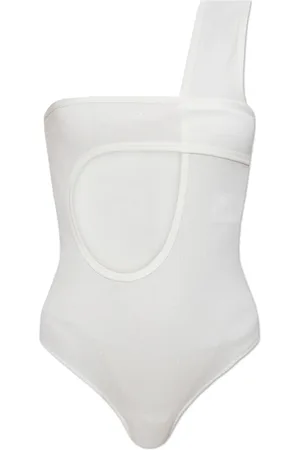 Courrèges Tops, Dames, Wit, M, One-shoulder Bodysuit