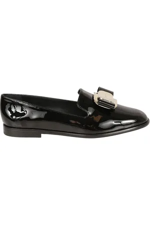 Salvatore Ferragamo Schoenen, Dames, Zwart, 36 1/2 EU, Leer, Zwarte platte schoenen Zamira