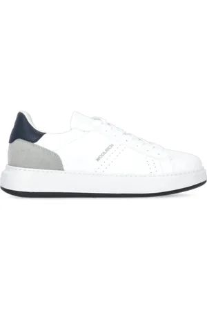 Woolrich Schoenen, Heren, Wit, 40 EU, Witte Leren Sneakers met Contrasterende Details