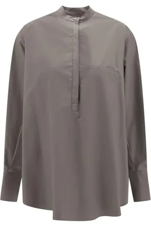 Sa Su Phi Blouses & Shirts, Dames, Groen, S, Katoen, Moderne Ballon Shirt met Ronde Hals