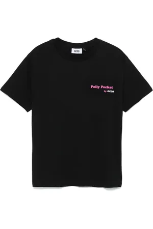 GCDS Tops, Dames, Zwart, S, Pizza Oversized T-shirt met Grafische Print