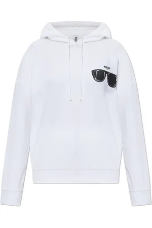 Moschino Sweatshirts & Hoodies, Dames, Wit, M, Katoen, Sweatshirt uit de Swim-collectie