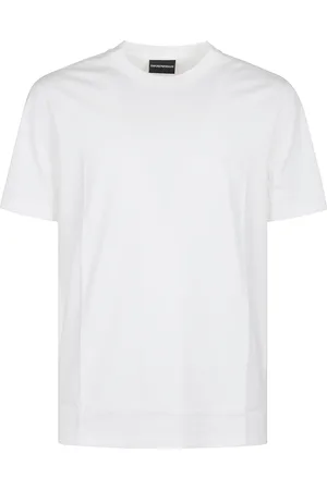 Emporio Armani Tops, Heren, Wit, S, Iconisch Reis T-shirt