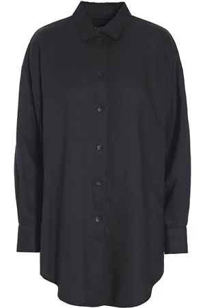 Bitte Kai Rand Blouses & Shirts, Dames, Zwart, S, Linnen, Luchtige Linnen Overhemd Zwart